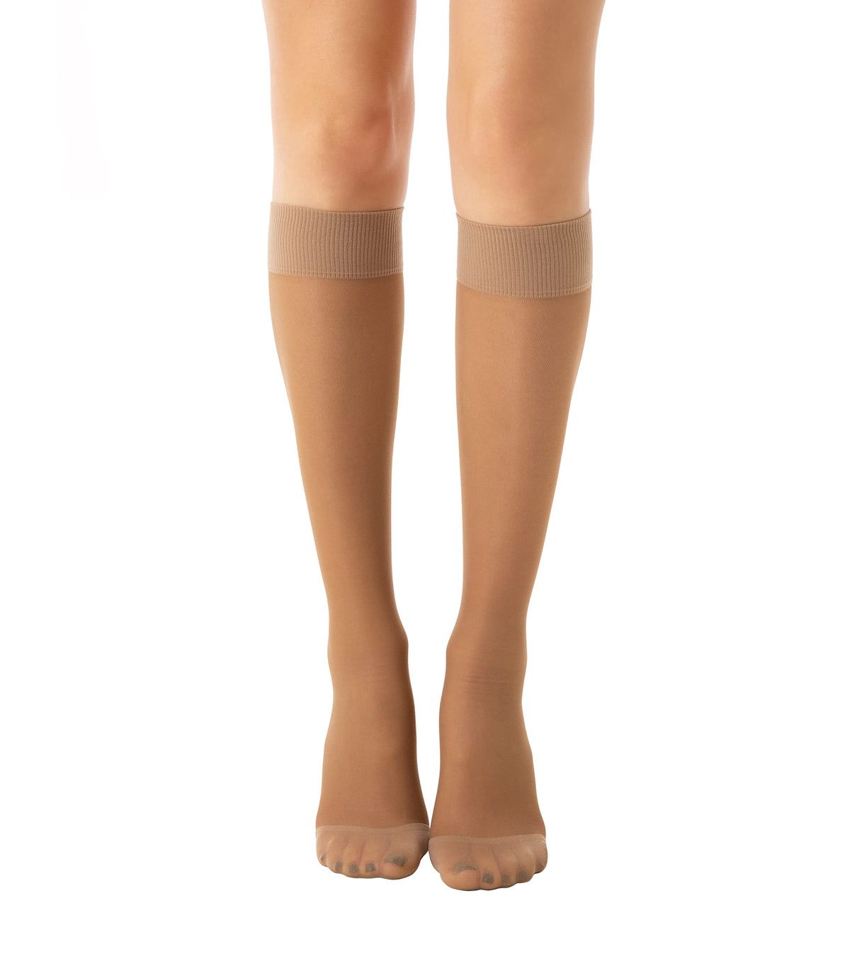 Relaxsan Basic 850 (1 Pair - Beige 1/S) Compression Socks for Women, Knee High Socks 18-22 mmHg