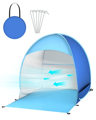 Pop Up Beach Tent Baby Lightweight Large Beach Tent for 3-4 Person Waterproof Beach Tent for Babies Adults Dogs Foldable Sun Shelters for Garden