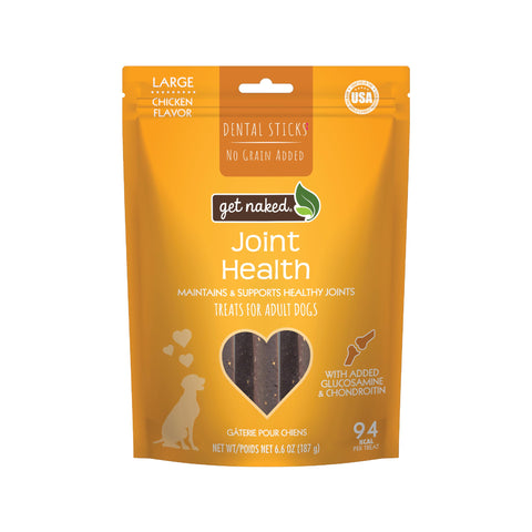 Get Naked Grain Free 1 Pouch 6.6 Oz Joint Health Dental Chew Sticks, Large