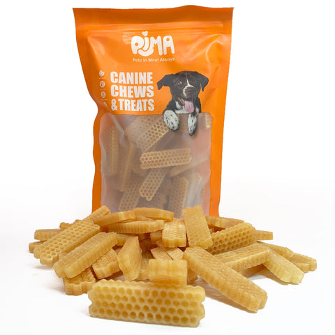 PIMA - Cheesy Dental Dog Treats, Yak Cheese Dental Chews for Dogs, Natural Dog Teeth Cleaning Chew for Fresh Breath, Cheesy Honeycomb Dog Dental Chew, Corn and Rawhide-Free, 16 oz