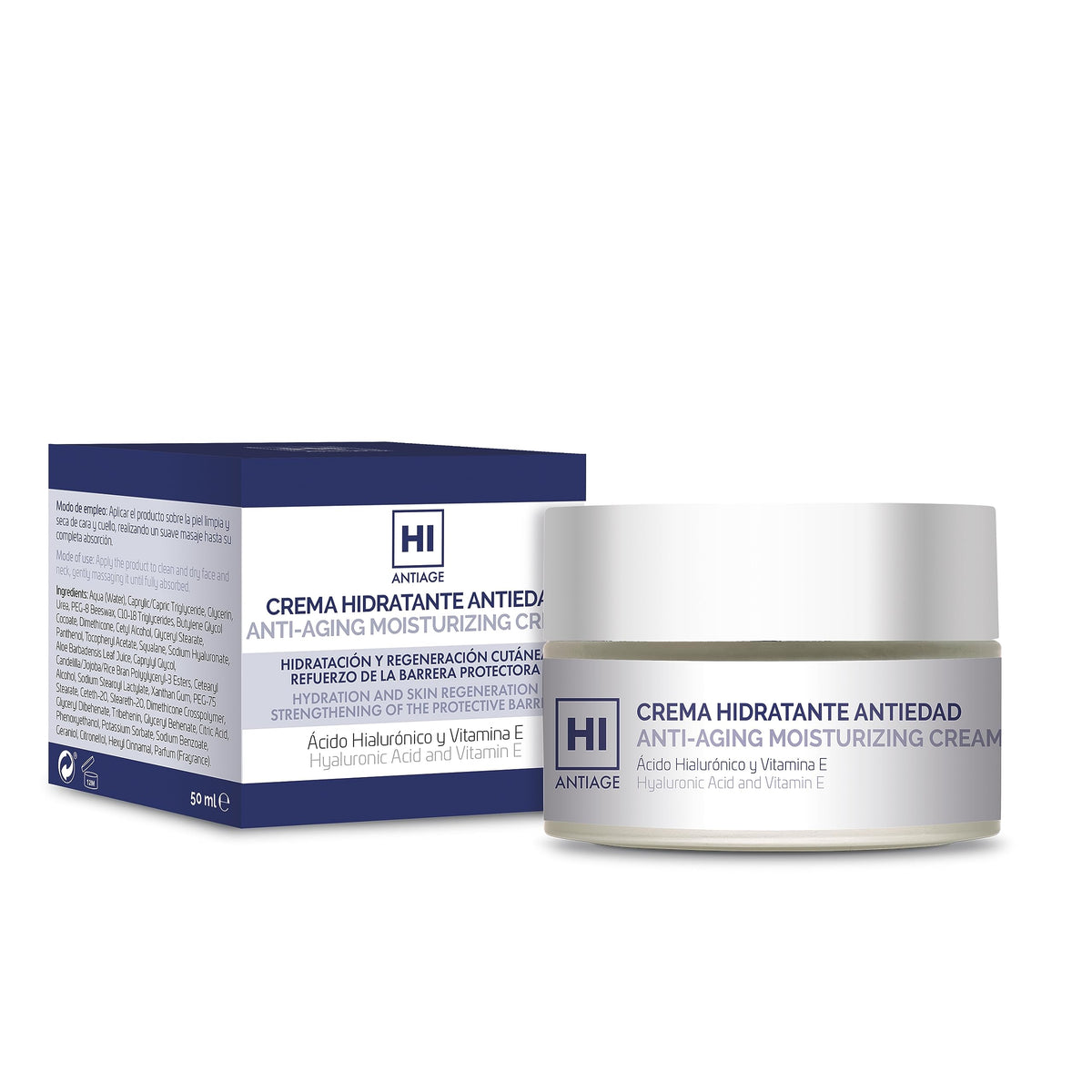 Hi Antiage Anti-Ageing Cream with Aluronic Acid and Natural Dating Factor Madura Skin Cream with Protective and Firming Action, 50 ml