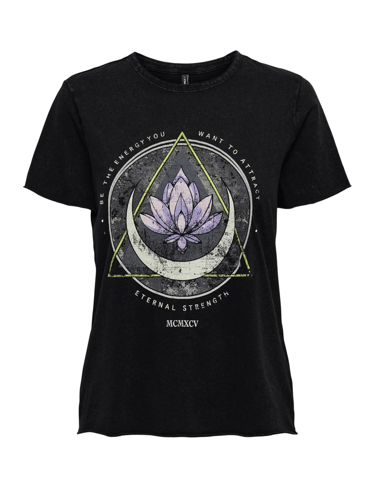 ONLY Womens Lucy Short Sleeve Top Black Lotus M
