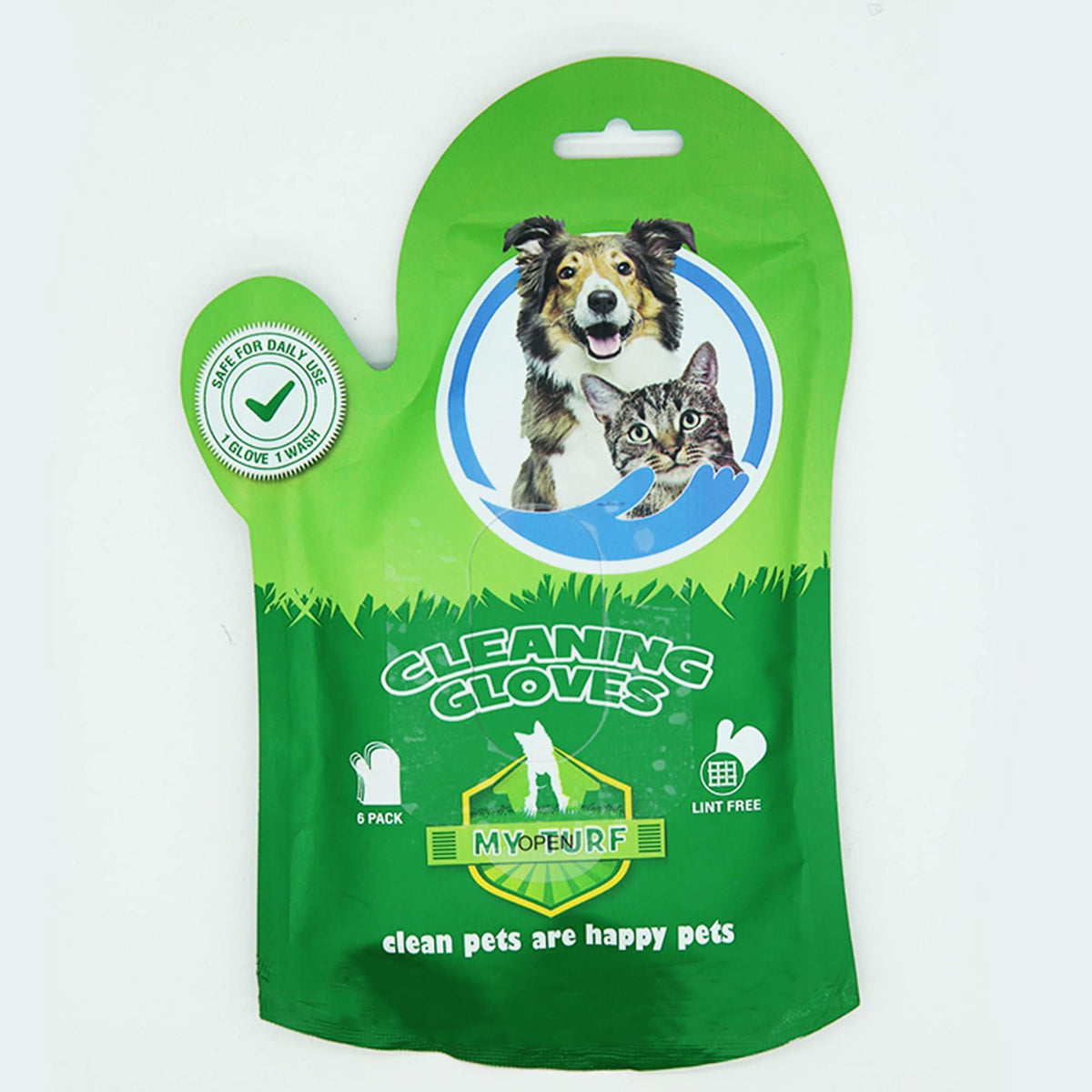 My Turf Dog Washing Gloves for Bathing - 6 pcs Dog Bathing Gloves - Cat & Dog Wipes Cleaning - Pet Washing Gloves for Dogs - Dry Cleaning Dog Shampoo Gloves - 10x9 Inch