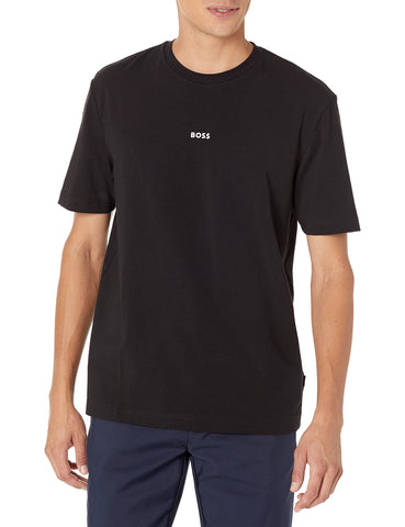 BOSS Mens Center Logo Regular Fit T Shirt T Shirt, Basic Black, 3X Large US