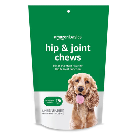 Amazon Basics Dog Hip & Joint Supplement Chews, Natural Duck Flavor, 120 Count (Previously Solimo)