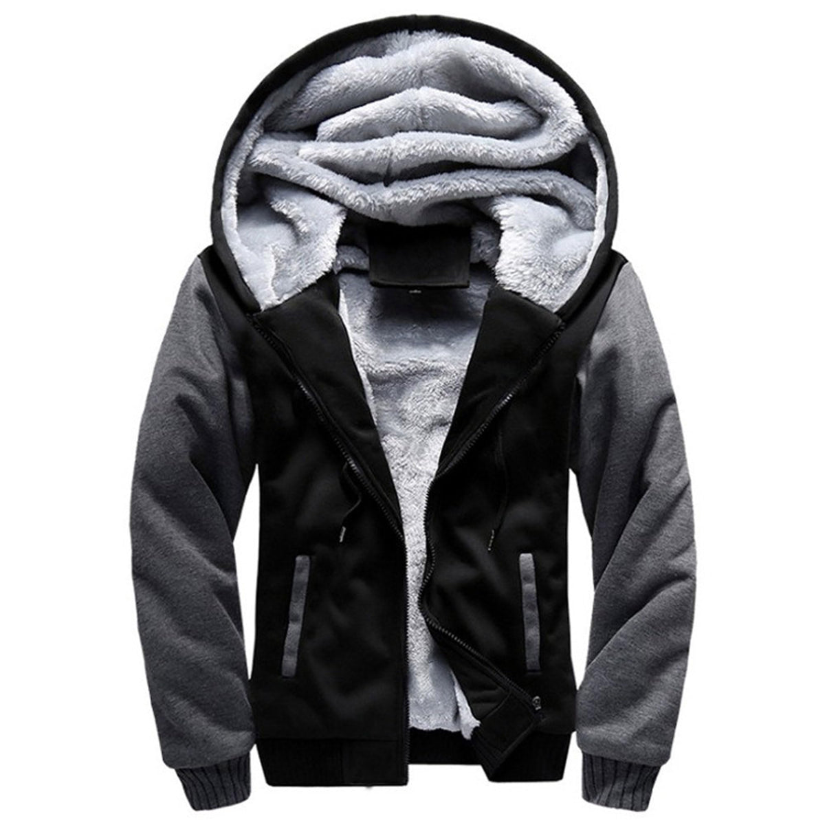 Bestgift Winter jacket warm sweater men's casual padded thickened sports coat Grey 2 L