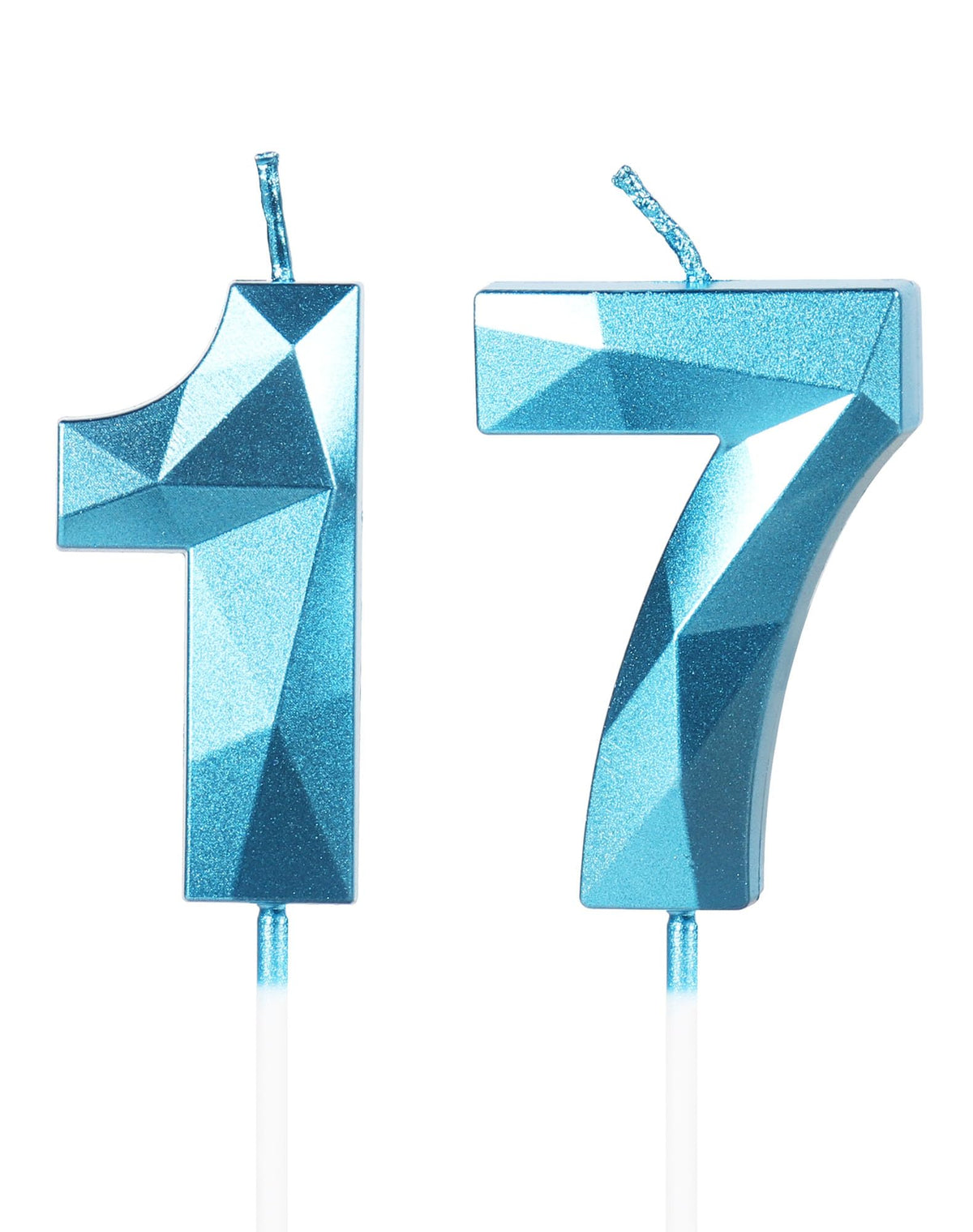 17th Birthday Candles, Number 17 Candle, Blue Candles, Birthday Candle for Cake, Happy Birthday Candle, Cake Candles Cake Topper Decorations for Boys Men Birthday Party Wedding Anniversary Supplies