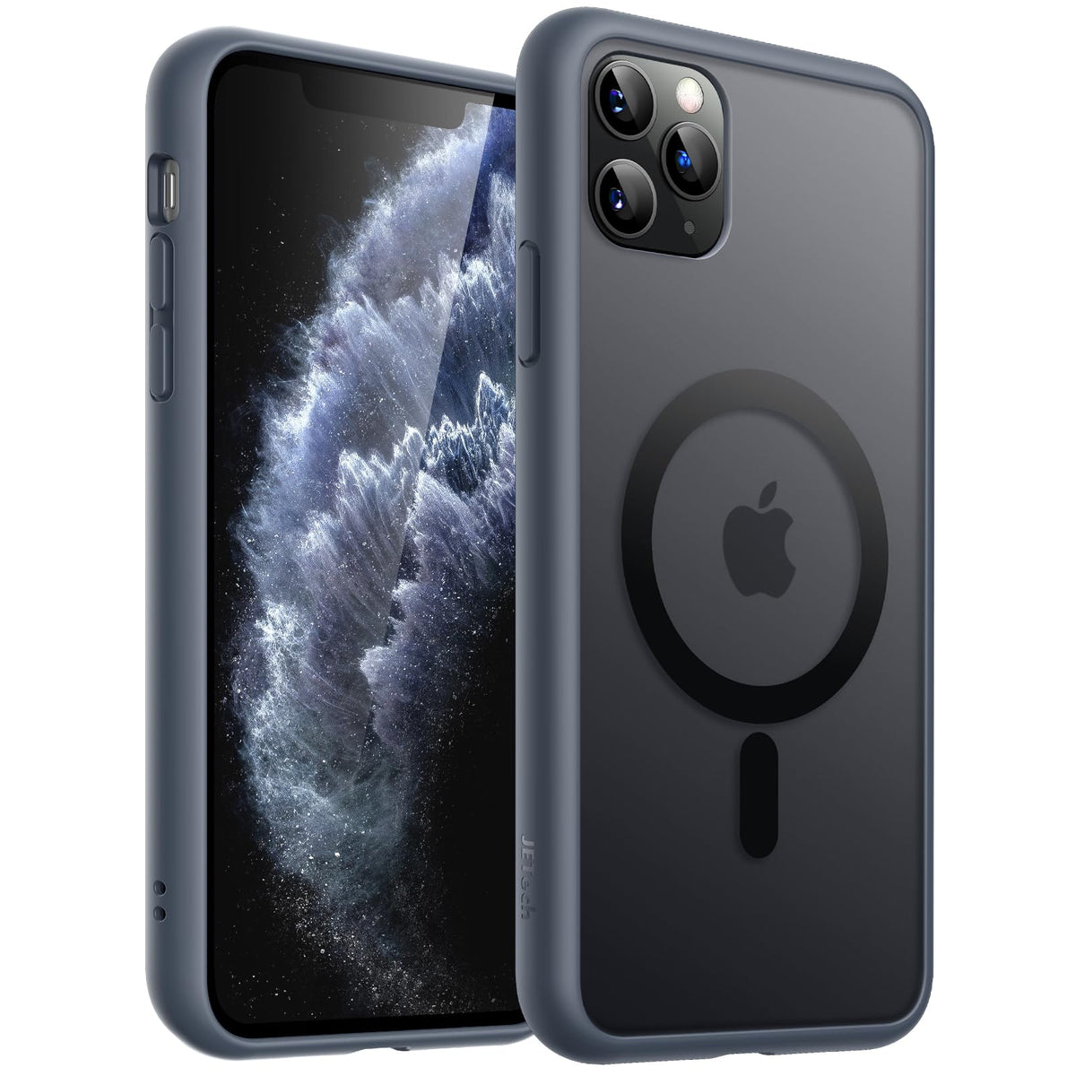 JETech Magnetic Case for iPhone 11 Pro Max 6.5-Inch Compatible with MagSafe, Translucent Matte Back Slim Shockproof Phone Cover (Storm Blue)