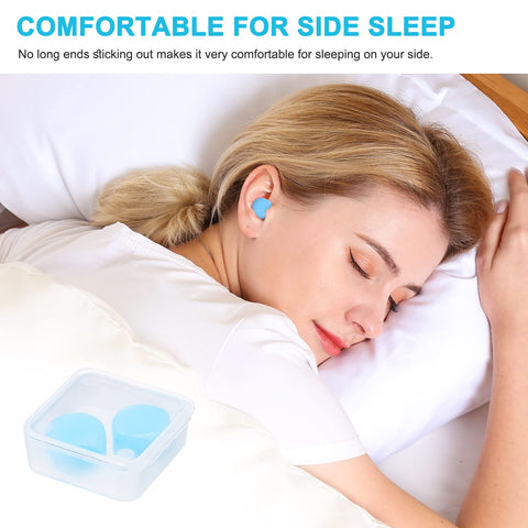 Reusable Silicone Ear Plugs, Waterproof Noise Cancelling EarPlugs for Sleeping, Mowing, Swimming, Airplanes, Concerts