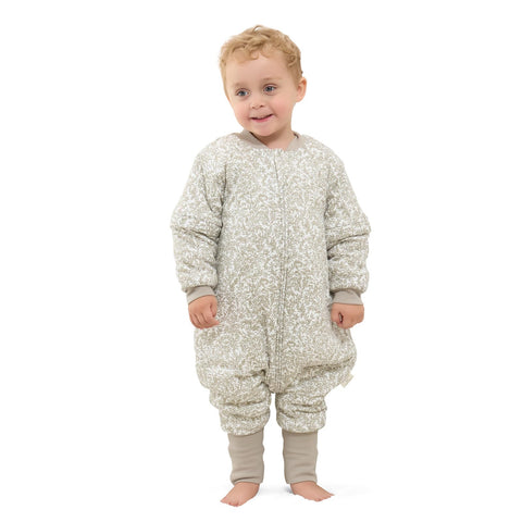 Mosebears Baby Sleeping Bag, 2.5 TOG baby sleep sack with Legs,Warmly Lined Winter Sleeping Bag with Removable Sleeves(Leaf,3-4 Years(baby height 95-105cm))