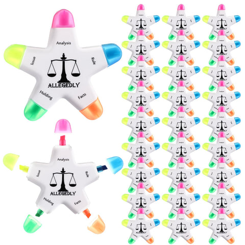 Chivertion 30 Pcs Law School Supplies Star Shape Briefing Highlighters Brush Welcome Back to School Gifts Inspirational Appreciation Gifts Best Gifts for Law Students Lawyer Gifts for Women
