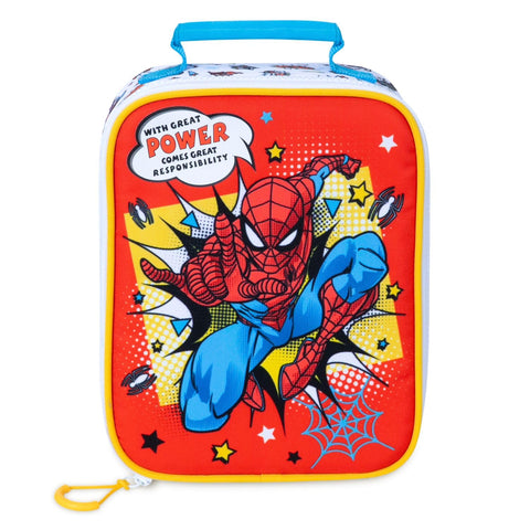 Disney Store Official Marvel Spider-Man Kids Lunch Box for School, Insulated Lunch Bag for Kids, Meal Containers with Interior Pockets, Kids Lunch Bag