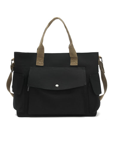 JOCMIC Canvas Tote Bag for Women Crossbody Bag With Multi Pockets Canvas Shoulder Bag for School Shopping Work Travel