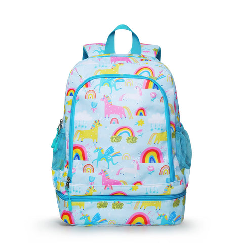 BICVMO Kids Backpacks for Boys and Girls,Cute Lightweight Bookbag Toddler Preschool Backpack with Insulated Lunch Bag-Unicorn