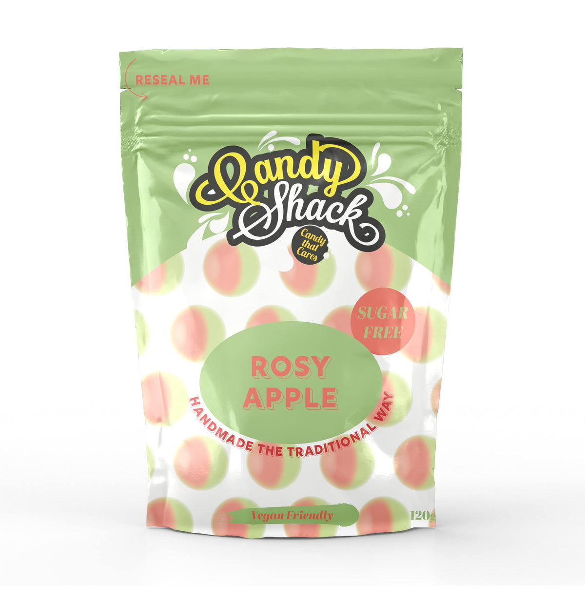Candyshack Shack Sugar Free Rosy Apples 120 grams, Red and Green
