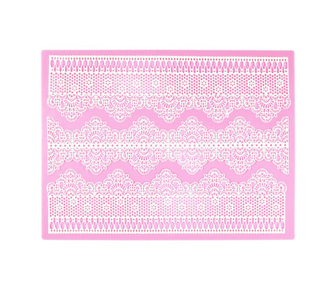 Embossing Lace Fondant Molds, Multi Circle Flowers Lace Mat Wedding Cake Decoration Tool, Silicone Lace Mat Mold for Cakes