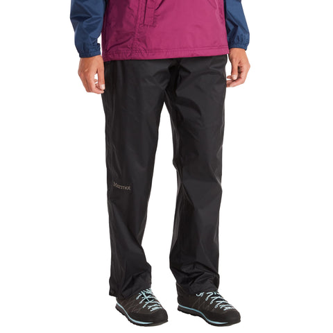 Marmot Women's Precip Eco Full Zip Pant, Waterproof Trousers, Breathable Overtrousers, Lightweight Hiking Pant, Windproof Trekking Pants, Black, M, Regular