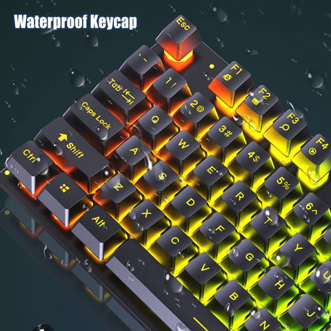 Waterproof Keyboard and Mouse Combo, RGB LED Backlit Gaming 104 Keys Wired USB Keyboards with Ergonomic Gaming Mouse for PC Gamer Computer Desktop(Black)