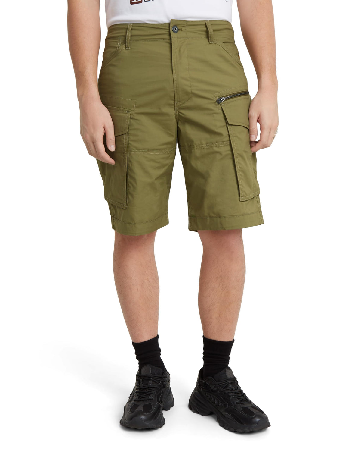 G-Star Men's Rovic Zip Relaxed Shorts, Green (smoke olive D08566-D308-B212), 34