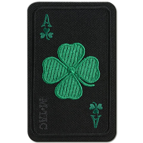 M-Tac Ace of Spades Embroidered Patch Death Card - Tactical Morale Patch for Military Gear - Army Combat Hook and Loop Patches (Clover)