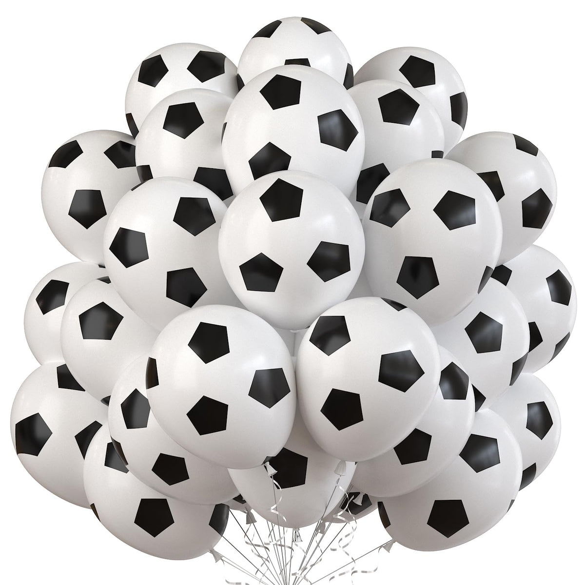 Moguri Football Balloons, 35 Pieces, Black and White, Sports Themed Party Decorations for Kids and Football Fans