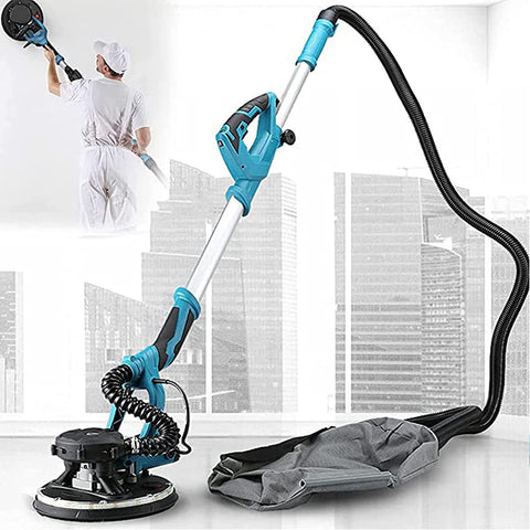 Drywall Sander and Polisher with Led Light & Automatic Vacuum System, Wall Sander Speed: 1000-2100r/min, Electric Extendable Wall Sander, 5 Speed Regulation,Sander+50sandpad