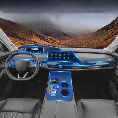 UNCLE LIAO For changan uni k 2024 2023 2022 interior and exterior modification protective film instrument panel tempered film.,B-transparent