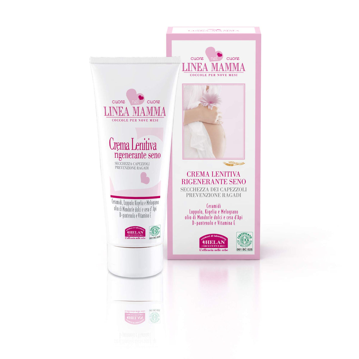 Helan Linea Mamma - Nipple Cream Breast-Feeding & Pregnancy for Nipple Dryness & Against Rhagades - Soothing Regenerating Nipple Balm with Vitamin E, Beeswax & Sweet Almond Oil - Made in Italy, 30 ml