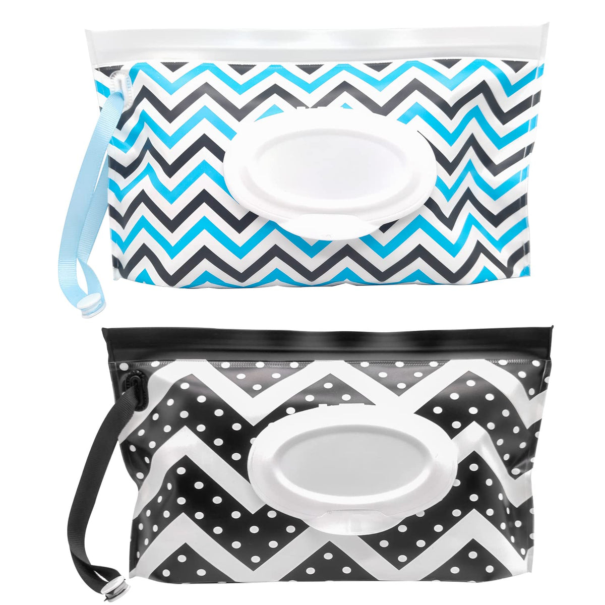 Baby Wet Wipes Pouches, 2 Pcs Baby Wet Wipes Dispensers, Travel Wet Wipes Bags Cases Reusable Refillable, Portable Wipe Carrying Pouches Case for Baby Y3SJB-2B (3)