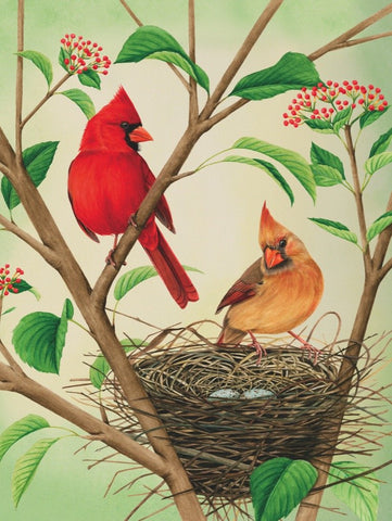 New York Puzzle Company - Cornell Lab Northern Cardinals - 500 Piece Jigsaw Puzzle for Adults by Liz Clayton Fuller
