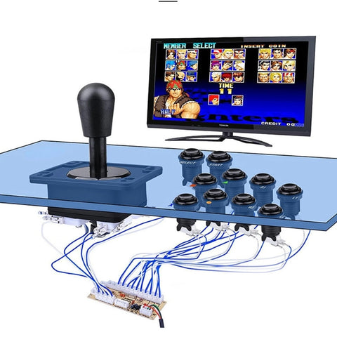 Walfront Zero Delay Arcade Game DIY Kits Game Buttons for Home 10 Buttons+Joystick+USB Encoder for MAME PC, Collection