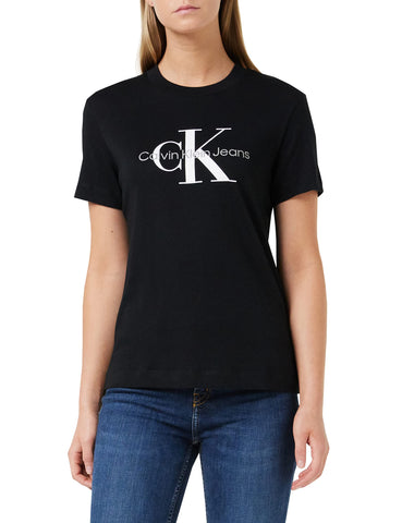 Calvin Klein Jeans Women's Core Monologo Regular Tee J20j219142 S/S T-Shirts, Black, XXL