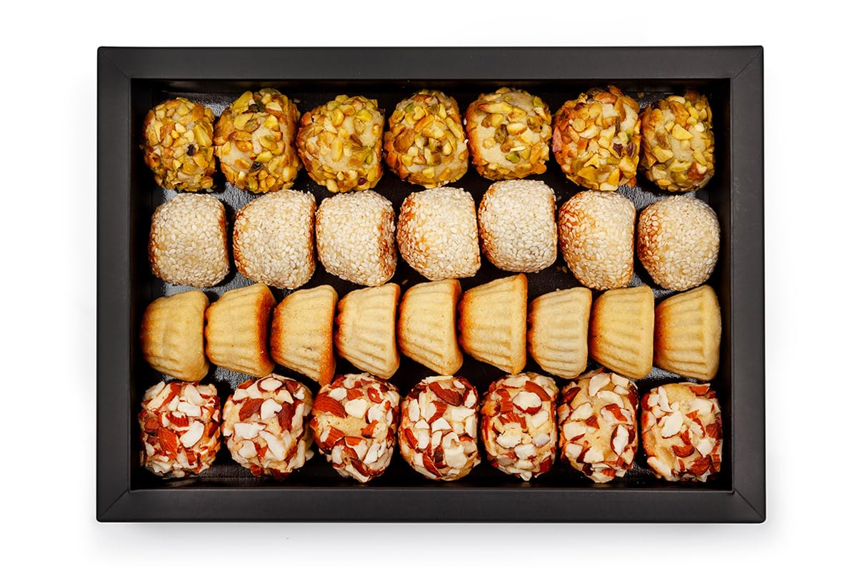 Mixed Maamoul Dates Assortment - Delicious Stuffed Date Treats | Perfect for Gifting, Celebrations, and Snacking | Authentic Flavors with Nuts and Spices | 300g of Sweet Indulgence!