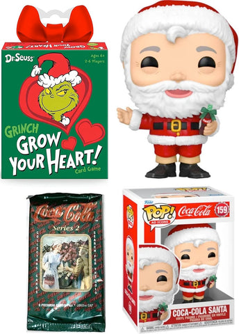 Kisses Sweet Figure Character Ad Icon Pop! Bundled with Mean One Grow Heart Game + Cocacola Santa & Coke Cards + Wacky Drink 3 Items