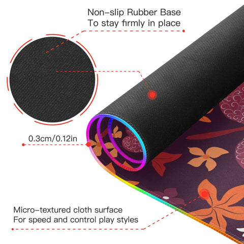 Autumn Fall Dragonfly Wireless Charging Mouse Pad for Mobile Phone Extra Large Gaming Mousepad with 13 Lighting Modes Computer Mat for Gaming MacBook PC Laptop Desk Office Home