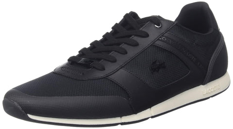 Lacoste Mens Menerva Sneaker, Black/White, 13 US
