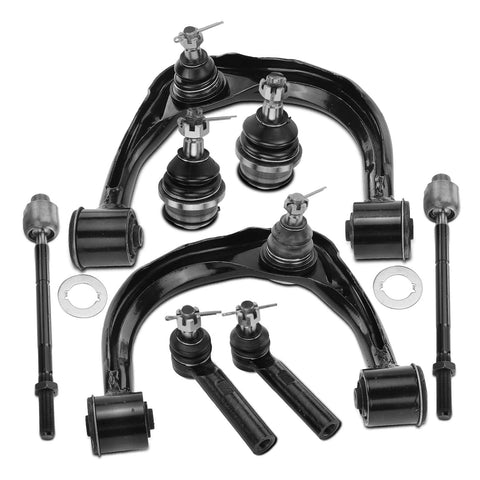 A-Premium Set of 8, Front Upper Control Arm, Lower Ball Joint, Inner Outer Tie Rod End, Compatible with Toyota 4Runner 2003-2009, Lexus GX470 2003-2009