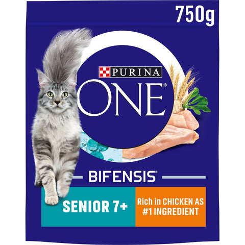 PURINA ONE Senior Dry Cat Food Chicken, 750g