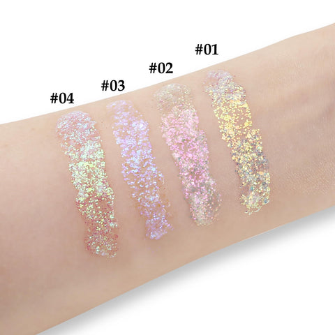 Boobeen Glitter Cream for Body&Face, Quick-Drying Liquid Cream Eyeshadow, Long Lasting Sparkling Eye Glitter Makeup for Party Halloween Festival