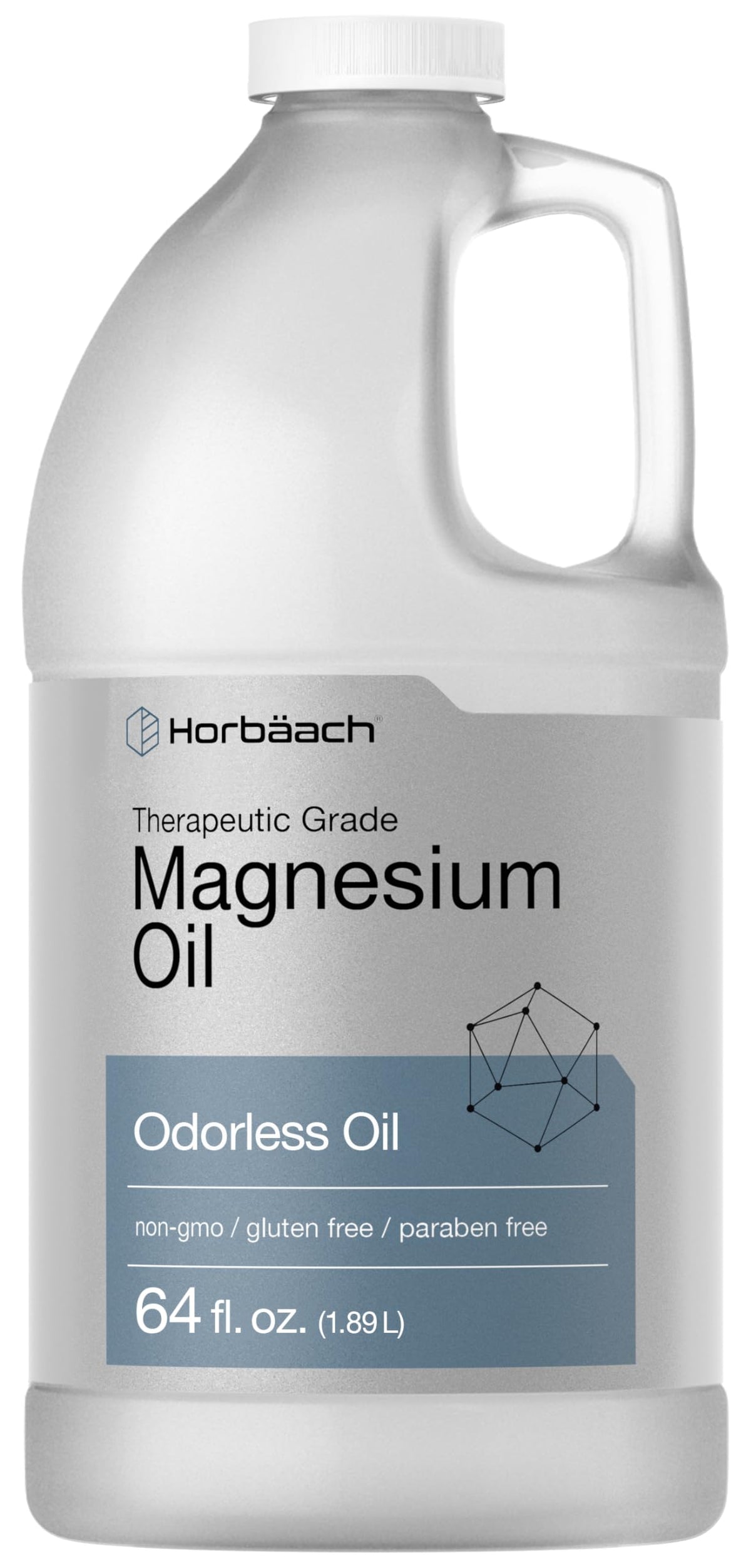 HorbÃ¤ach Magnesium Oil | 64 fl. oz | Therapeutic Grade | Vegetarian, Non-GMO, Gluten Free, and Paraben Free Odorless Formula