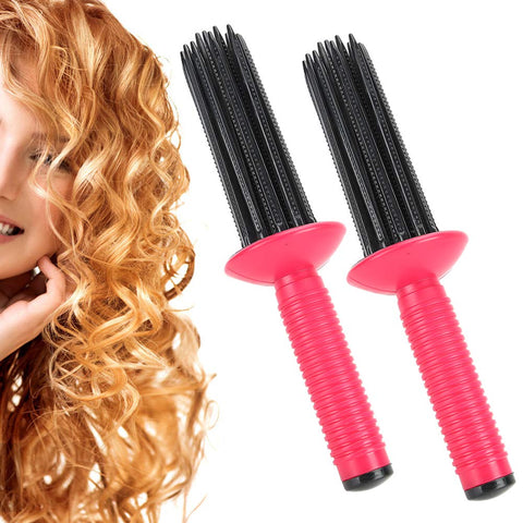 Manual Hair Curler,Slip Curling Wand Hairstyling Tools Curling Roll Comb Anti Hair Shaving for Wave Hair Curler