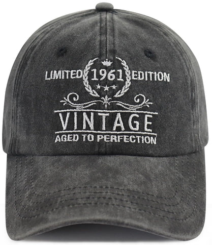 Xpayzere 63th Birthday Decorations Baseball Cap, Funny Embroidered Limited Edition 1961 Hat, Adjustable 63 Year Old Birthday Gifts for Men Women Mom Dad