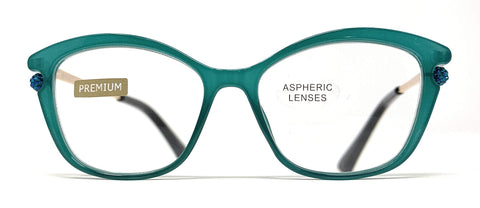 VENICE EYEWEAR OCCHIALI Reading Glasses Exclusive Model Perl for Women Fashion Pharmacy Quality - 7 Colors Options (Green, 1, diopters)