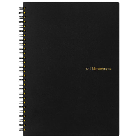 Maruman MNEMOSYNE Notebook 9.92 x 7.05 Inches (B5), 8mm ruled 29-line, 80 Sheets, Black, 1 ea. (N174)