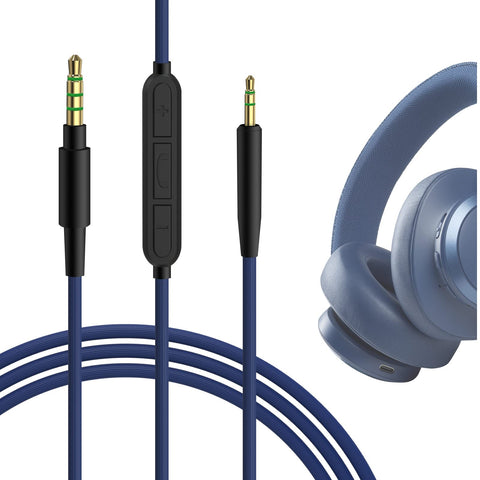 GEEKRIA Audio Cable with Mic Compatible with JBL Tune 770NC 710BT Live 660NC 650BTNC Headphones Cable, 2.5mm to 3.5mm Replacement Stereo Cord with Inline Microphone and Volume Control (4 ft/1.2 m)