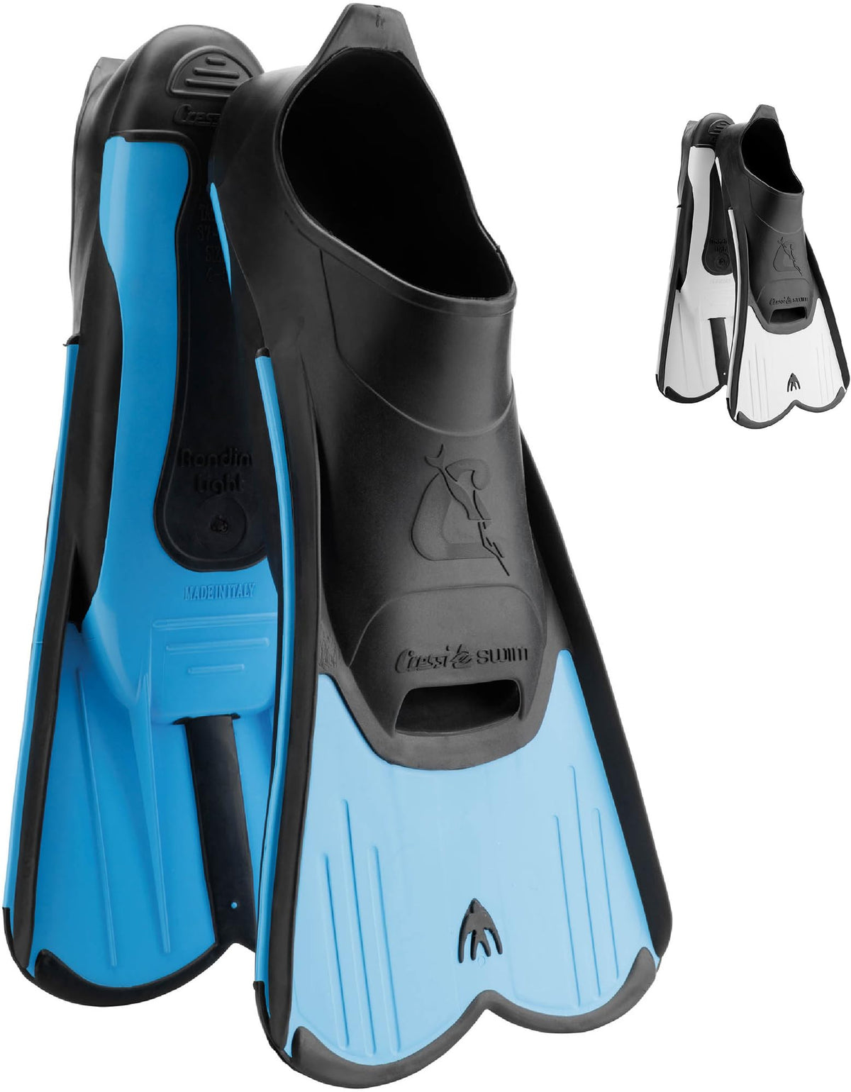Cressi Unisex Cressi Light Swimming Fins Blue Black, Blue (Blau), 41 42- UK 7 8