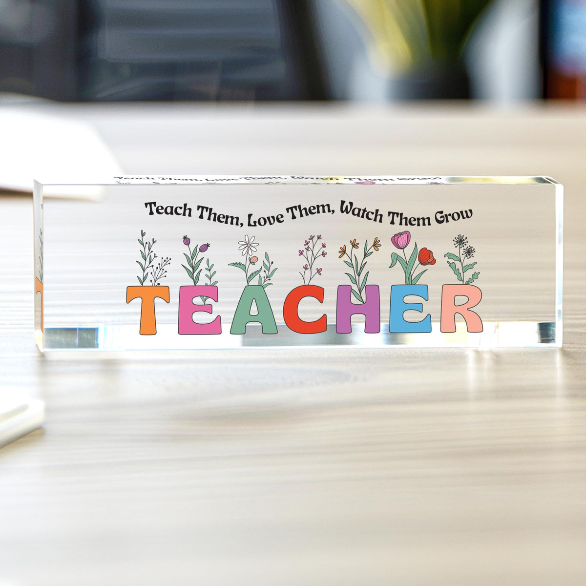 Acrylic Desk Name Plate Office Name Plate for Teachers Gifts for Employee Appreciation, Office Decor