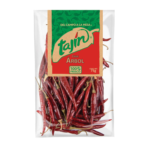 Dried Arbol Chillies, Pack 75g - Chili Arbol Seco TAJÃƒÆ’Ã†â€™Ãƒâ€ Ã¢â‚¬â„¢ÃƒÆ’Ã¢â‚¬Â ÃƒÂ¢Ã¢â€šÂ¬Ã¢â€žÂ¢ÃƒÆ’Ã†â€™ÃƒÂ¢Ã¢â€šÂ¬Ã…Â¡ÃƒÆ’Ã¢â‚¬Å¡Ãƒâ€šÃ‚ÂN 75g