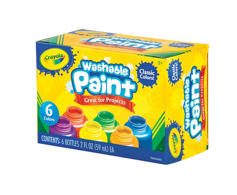 Washable Kids Paint, Classic Colors, 6 Count, Painting Supplies, Gift, Pack of 1212
