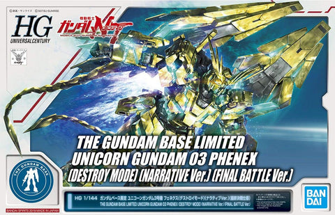 Bandai HGUC 1/144 The Gundam Base Limited Unicorn Gundam 03 Phenex [Destroy Mode] [Narrative Ver.] [Final Battle Ver.] Model kit